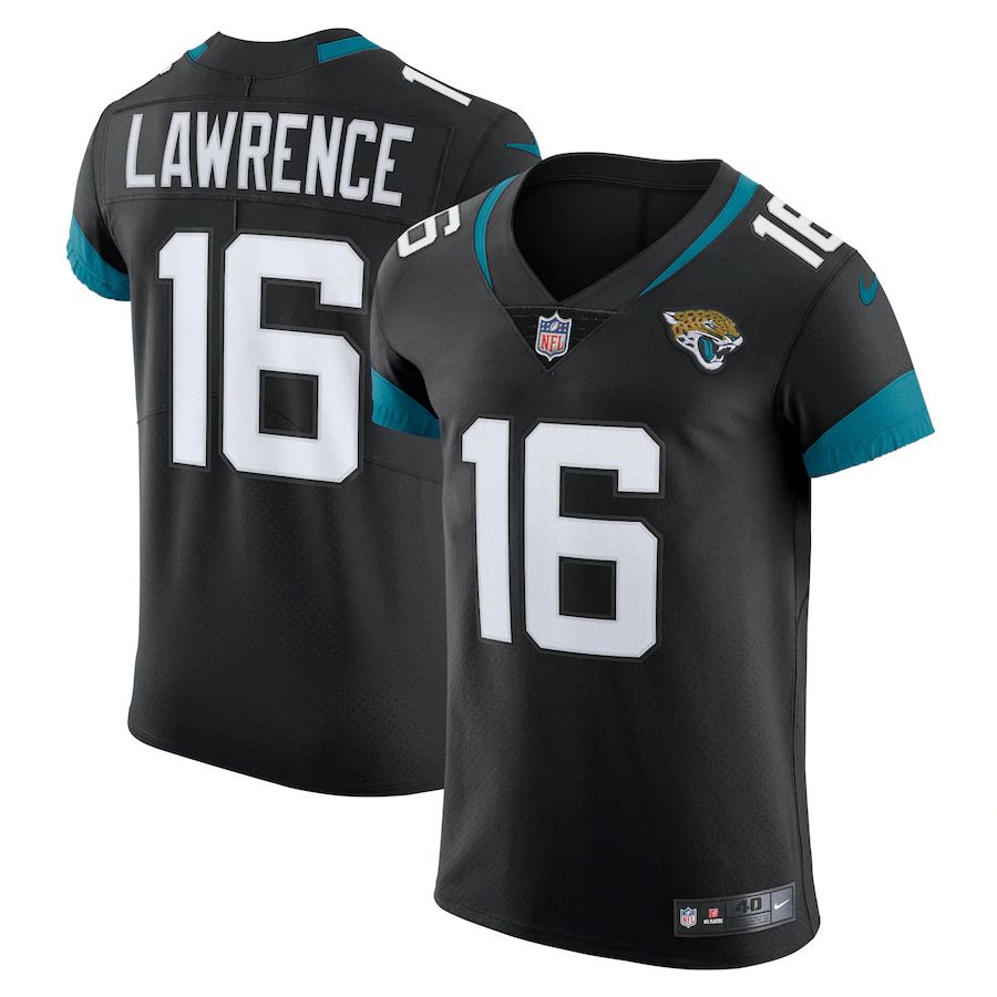 Men Jacksonville Jaguars 16 Trevor Lawrence Nike Black Vapor Elite NFL Jersey